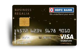 Business Corporate Regalia Credit Card Fees & Charges